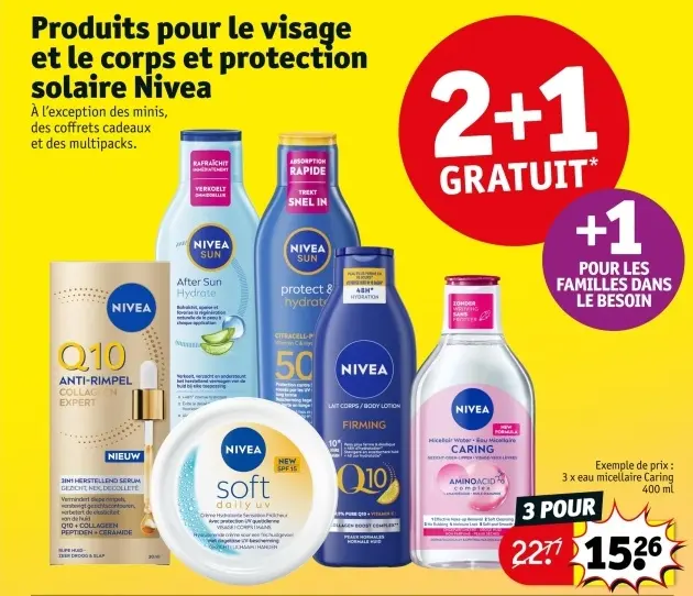 Offre: Produits pour le visage et le corps et protection solaire Nivea