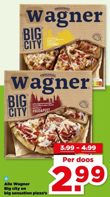 Aanbieding: Wagner Big city en big sensation pizza's