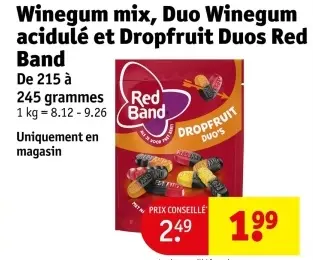Offre: Winegum mix, Duo Winegum acidulé et Dropfruit Duos Red Band