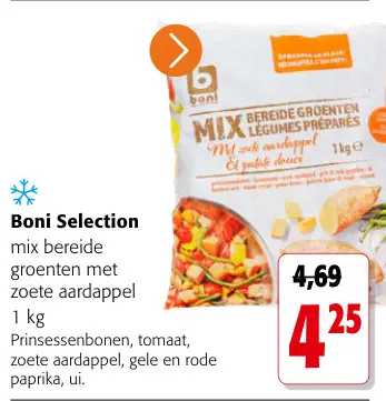 Promotie: Mix bereide groenten met zoete aardappel