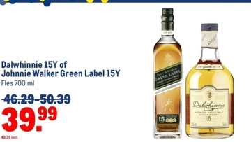 Aanbieding: Dalwhinnie 15Y of Johnnie Walker Green Label 