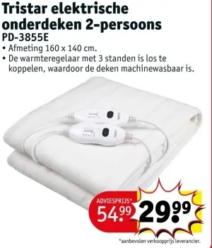 Promotie: Elektrische onderdeken 2-persoons