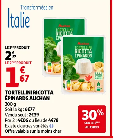 Offre: Tortellini ricotta épinards