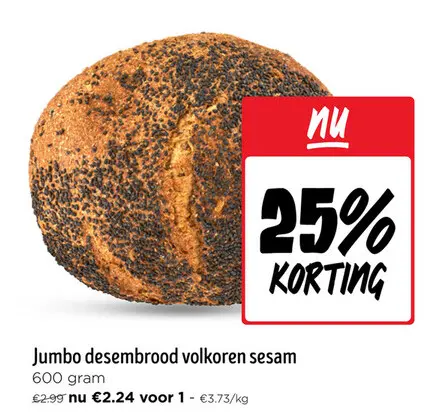 Promotie: Jumbo desembrood volkoren sesam