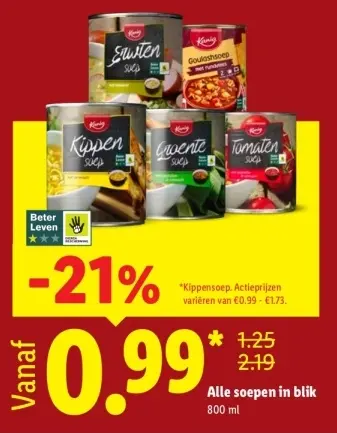 Aanbieding: Alle soepen in blik