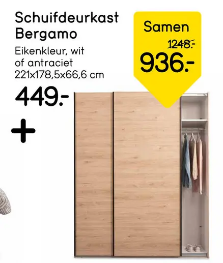 Aanbieding: Schuifdeurkast Bergamo