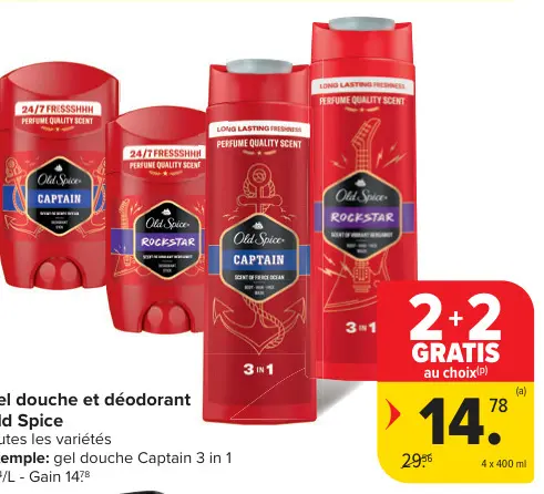Offre: gel douche et déodorant