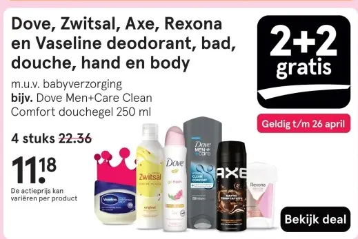 Aanbieding: Deodorant, bad, douche, hand en body