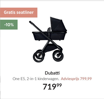 Aanbieding: Dubatti One E5 Kinderwagen - 2-in-1 - Mix & Match