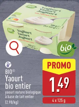 Offre: Yaourt bio entier