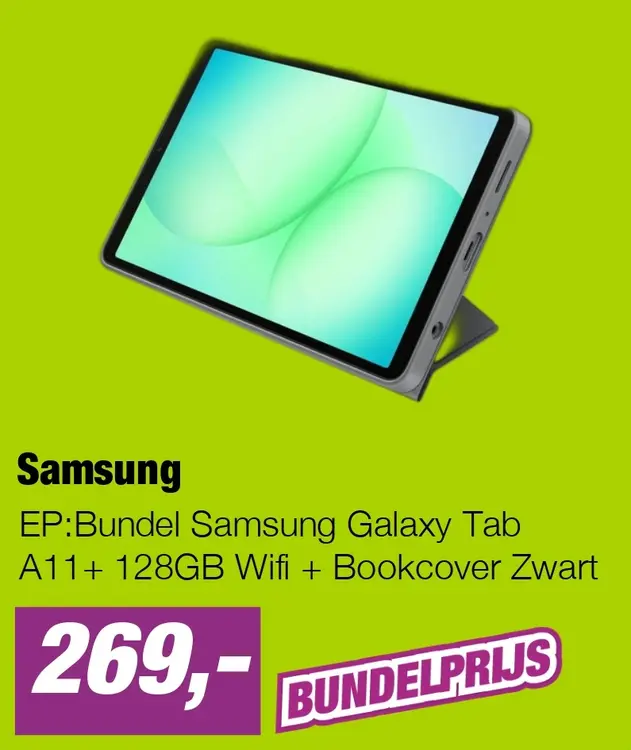 Aanbieding: EP:Bundel Samsung Galaxy Tab A11+ 128GB Wifi + Bookcover Zwart