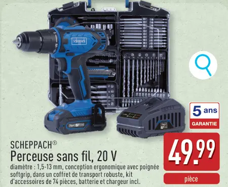 Offre: Perceuse sans fil, 20 V