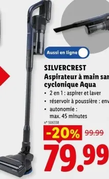 Offre: Aspirateur à main sans fil cyclonique Aqua