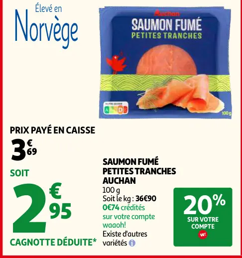 Offre: Saumon fumé petites tranches
