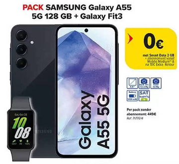 Aanbieding: PACK SAMSUNG Galaxy A55 5G 128 GB + Galaxy Fi