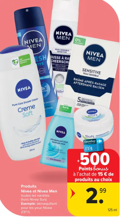 Offre: Produits Nivea et Nivea Men