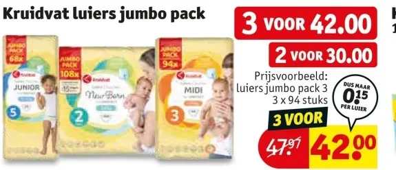 Aanbieding: Kruidvat luiers jumbo pack