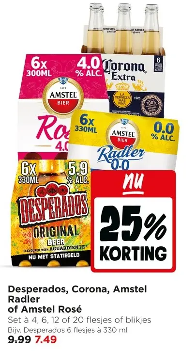 Aanbieding: Desperados, Corona, Amstel Radler of Amstel R