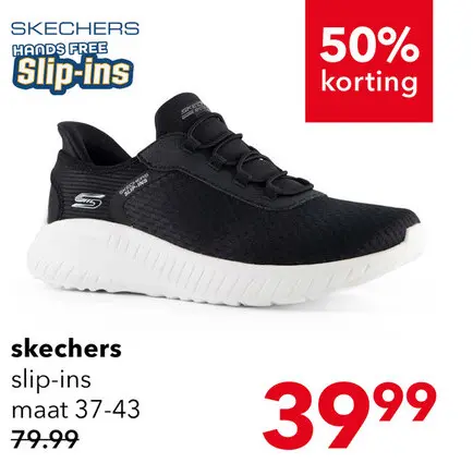 Aanbieding: Skechers Slip-ins: Bob Squad dames sneakers zwart wit