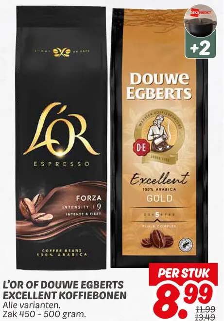 Aanbieding: L'or of Douwe Egberts excellent koffiebonen