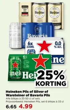 Aanbieding: Heineken Pils of Silver of Warsteiner of Bavaria pils