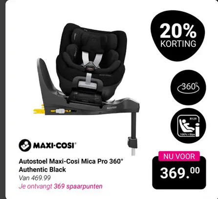 Aanbieding: Autostoel Maxi-Cosi Mica Pro 360° Authentic Black