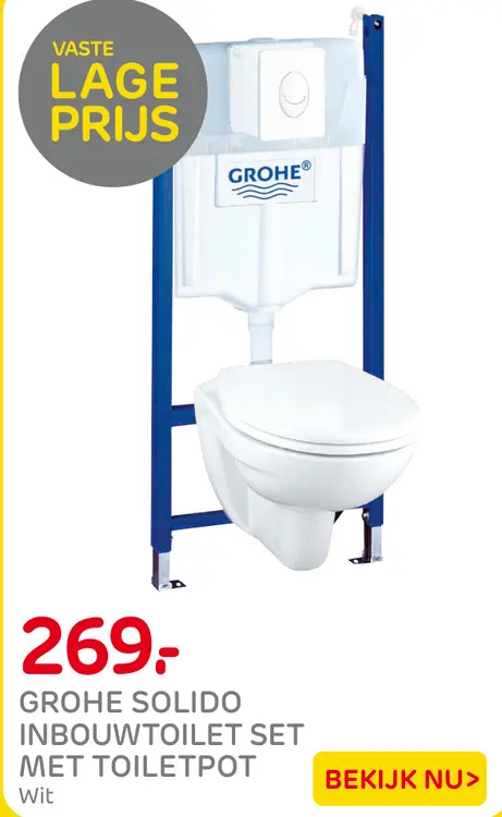 Aanbieding: Solido inbouwtoilet set met toiletpot