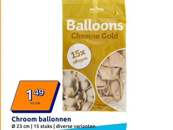 Aanbieding: Chroom ballonnen
