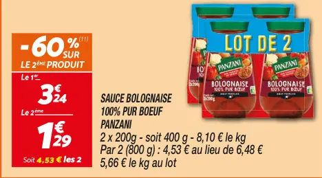 Offre: Sauce bolognaise