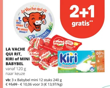 Aanbieding: LA VACHE QUI RIT, KIRI of MINI BABYBEL