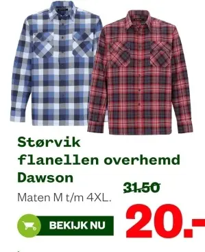 Aanbieding: flanellen overhemd Dawson