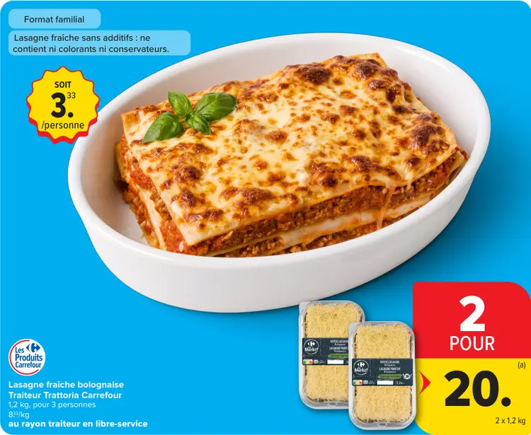 Offre: Lasagne fraîche bolognaise
