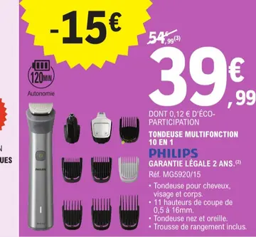 Offre: TONDEUSE MULTIFONCTION 10 EN 1