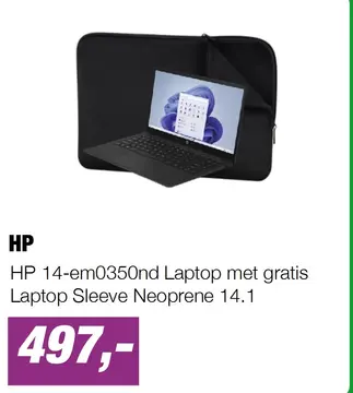Aanbieding: HP 14-em0350nd Laptop met gratis Laptop Sleeve Neoprene 14.1