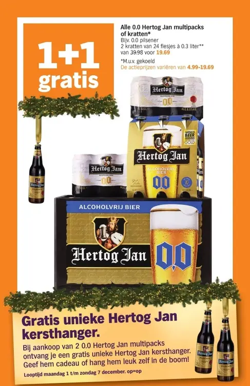 Aanbieding: 0.0 Hertog Jan multipacks of kratten