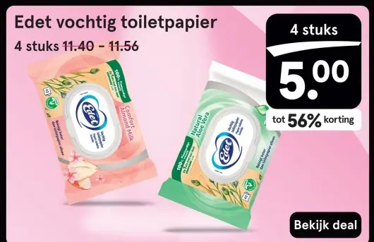 Aanbieding: Edet vochtig toiletpapier