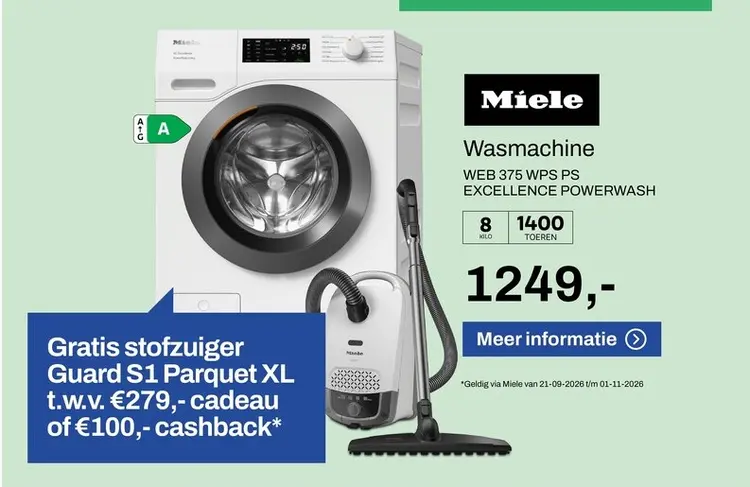 Aanbieding: Wasmachine WEB 375 WPS PS EXCELLENCE POWERWASH