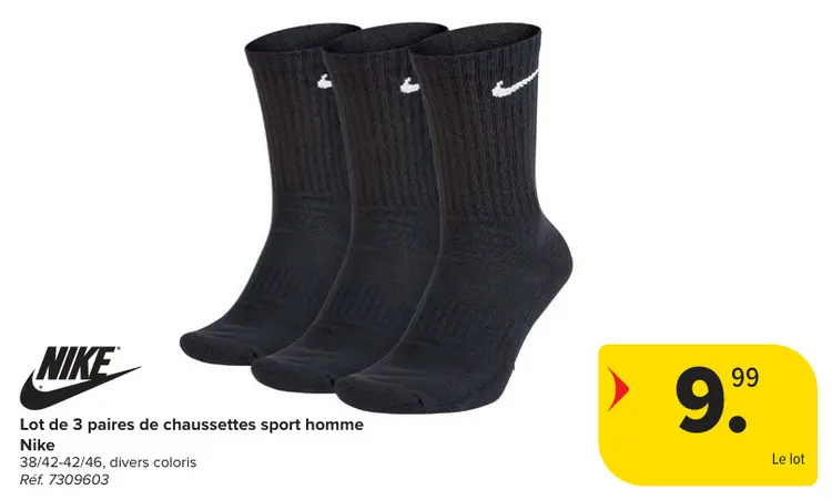 Offre: Lot de 3 paires de chaussettes sport homme