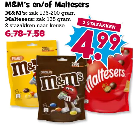 Aanbieding: M&M's en/of Maltesers