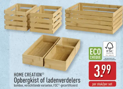 Promotie: Opbergkist of ladenverdelers