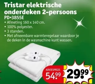 Promotie: Elektrische onderdeken 2-persoons