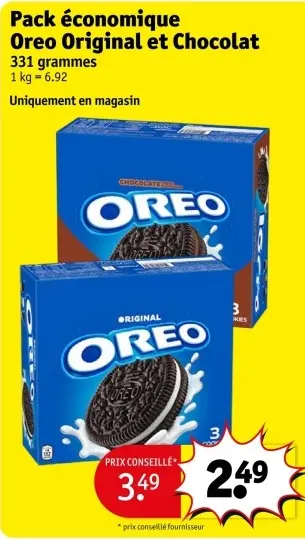 Offre: Pack économique Oreo Original et Chocolat