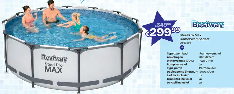 Aanbieding: Steel Pro Max framezwembadset 366x122cm