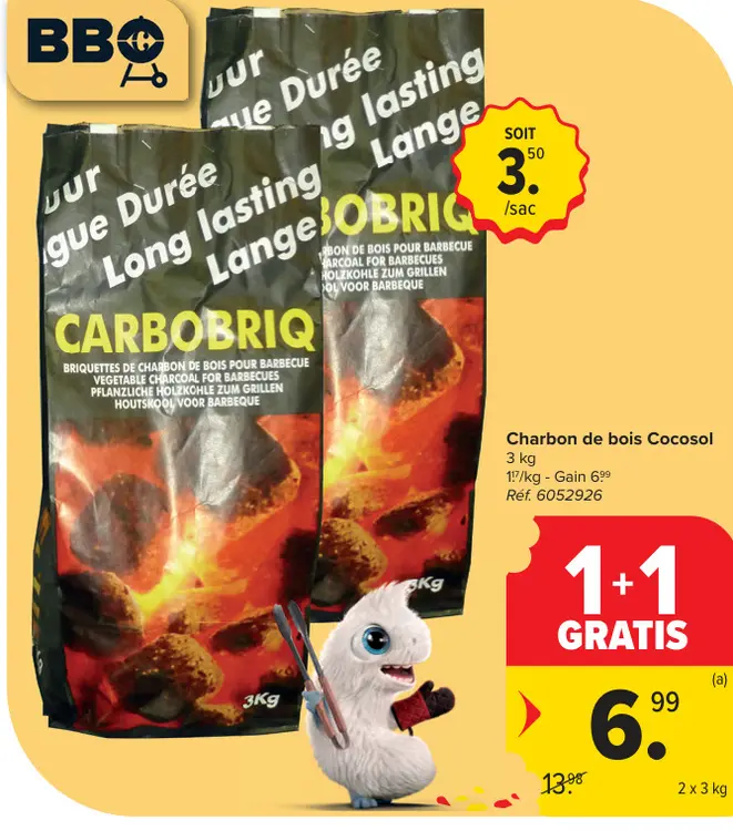 Offre: Charbon de bois Cocosol