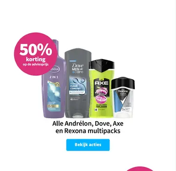 Aanbieding: Andrélon, Dove, Axe en Rexona multipacks