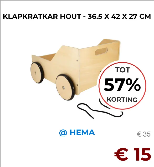 Aanbieding: Klapkratkar hout