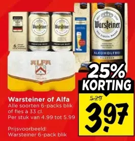 Aanbieding: Warsteiner of Alfa