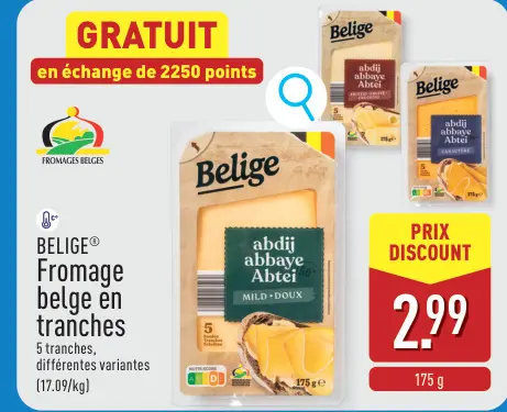Offre: Fromage belge en tranches