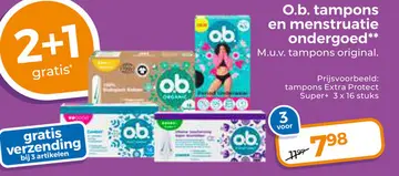 Aanbieding: O.b. tampons en menstruatie ondergoed