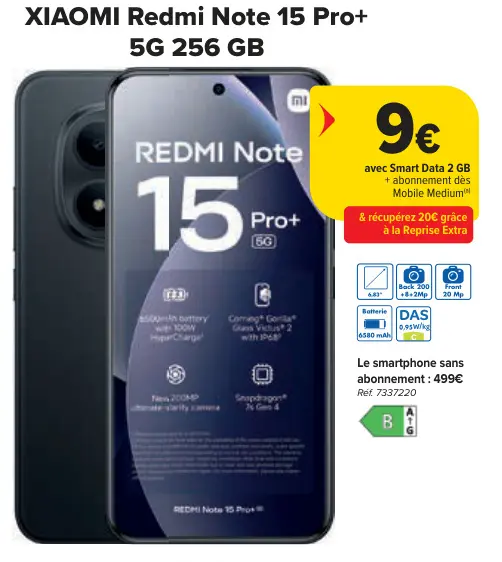 Offre: Redmi Note 15 Pro+ 5G 256 GB